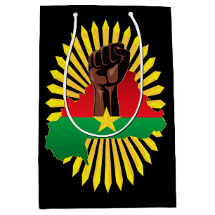 Burkina Faso Karta, Flagga och Revolution Fist