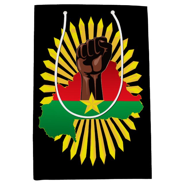 Burkina Faso Karta, Flagga och Revolution Fist (Framsidan)