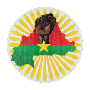 Burkina Faso Karta, Flagga och Revolution Fist