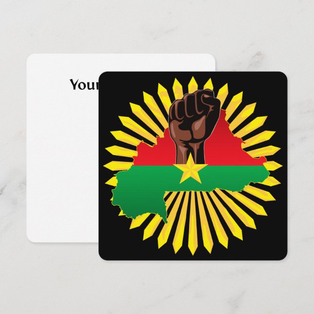 Burkina Faso Karta, Flagga och Revolution Fist (Fram/baksida)