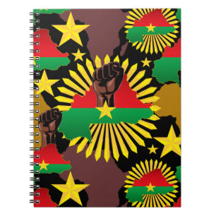 Burkina Faso Karta, Flagga och Revolution Fist Anteckningsbok