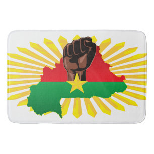 Burkina Faso Karta, Flagga och Revolution Fist Badrumsmatta