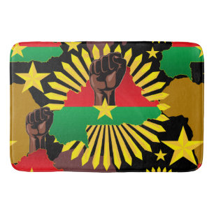 Burkina Faso Karta, Flagga och Revolution Fist Badrumsmatta