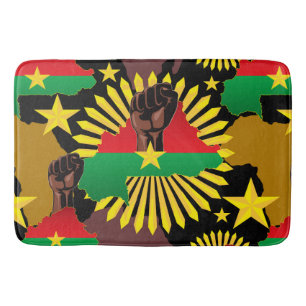 Burkina Faso Karta, Flagga och Revolution Fist Badrumsmatta