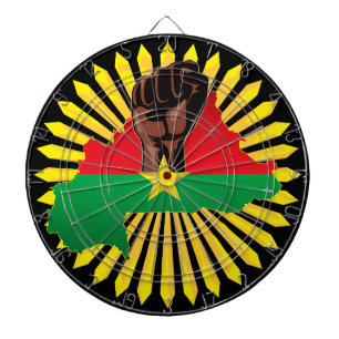 Burkina Faso Karta, Flagga och Revolution Fist Darttavla