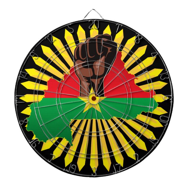 Burkina Faso Karta, Flagga och Revolution Fist Darttavla (Framsidan)