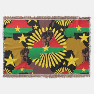 Burkina Faso Karta, Flagga och Revolution Fist Filt