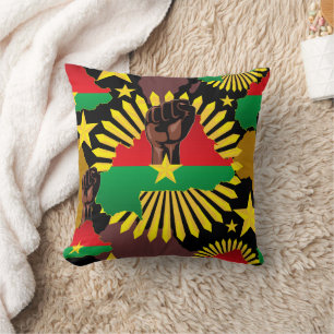 Burkina Faso Karta, Flagga och Revolution Fist Kudde