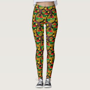 Burkina Faso Karta, Flagga och Revolution Fist Leggings