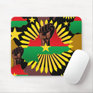 Burkina Faso Karta, Flagga och Revolution Fist Musmatta