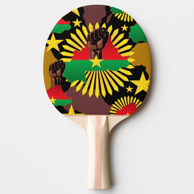 Burkina Faso Karta, Flagga och Revolution Fist Pingisracket (Framsidan)