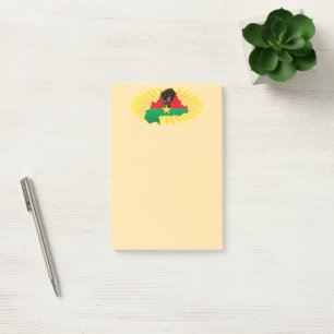 Burkina Faso Karta, Flagga och Revolution Fist Post-it Block