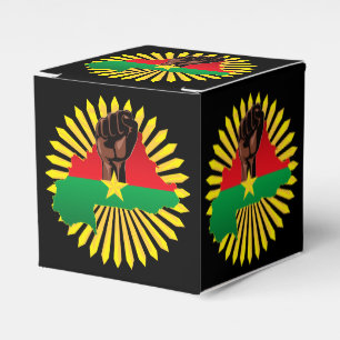 Burkina Faso Karta, Flagga och Revolution Fist Presentaskar