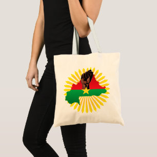 Burkina Faso Karta, Flagga och Revolution Fist Tygkasse