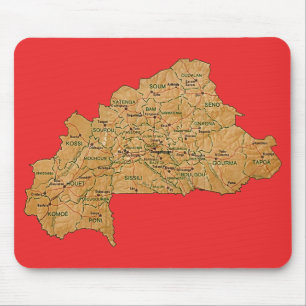 Burkina Faso Karta Mousepad Musmatta