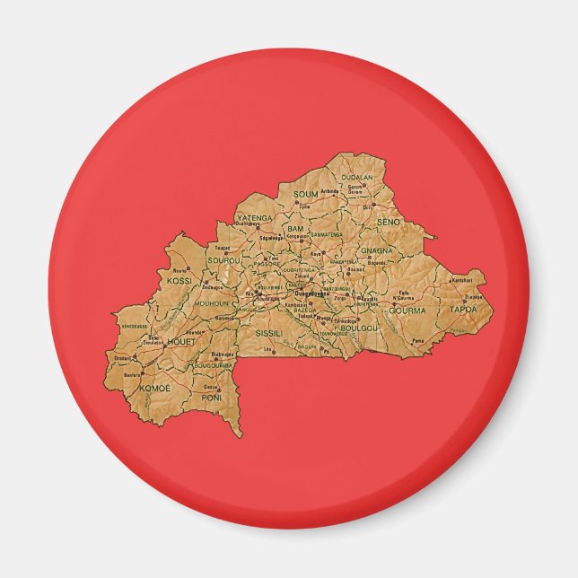 Burkina Faso Kartmagnet Magnet (Framsidan)
