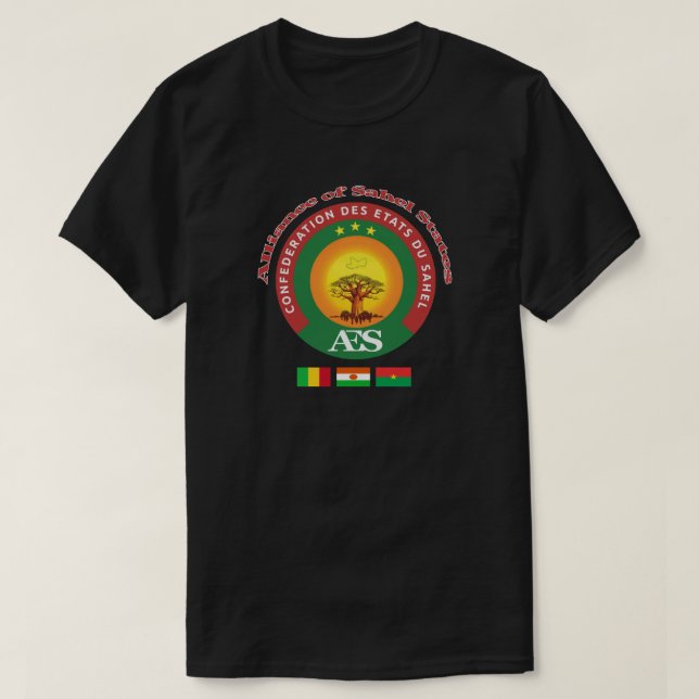 Burkina Faso, Mali, Sahel Stater allians Niger T Shirt (Design framsida)