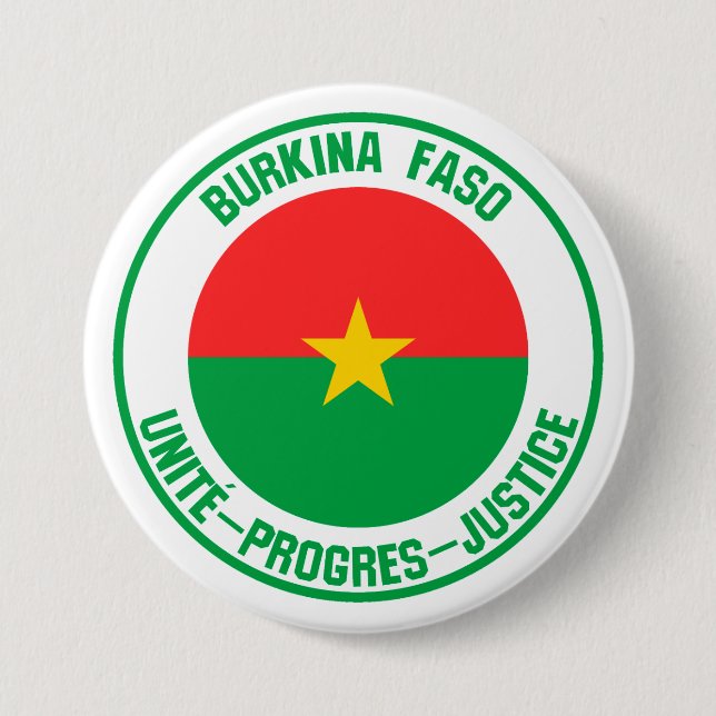 Burkina Faso Round Emblem Knapp (Framsida)