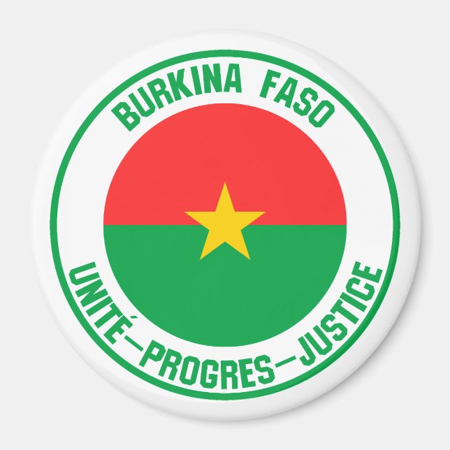 Burkina Faso Round Emblem Magnet (Framsidan)