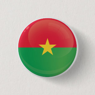 Burkina Faso Round Icon Flagga Knapp
