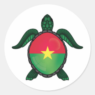 Burkina Faso Sea sköldpadda flagga Runt Klistermärke