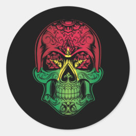 Burkina Faso Skull och Ro Flagga Runt Klistermärke