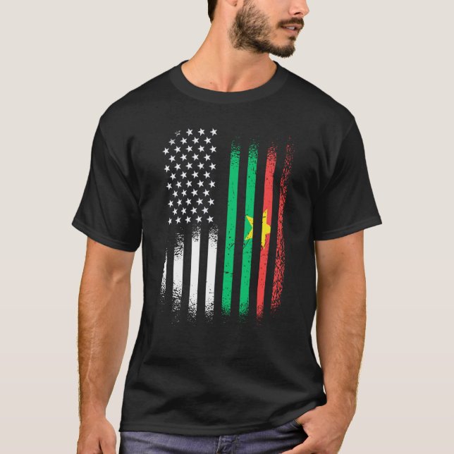 Burkinabe American Patriot Grown Country USA Flags T Shirt (Framsida)