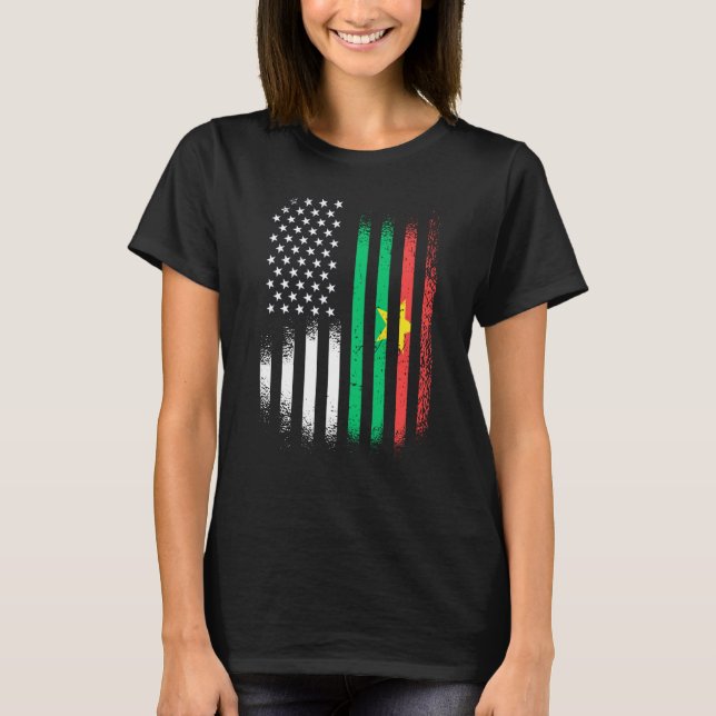 Burkinabe American Patriot Grown Country USA Flags T Shirt (Framsida)