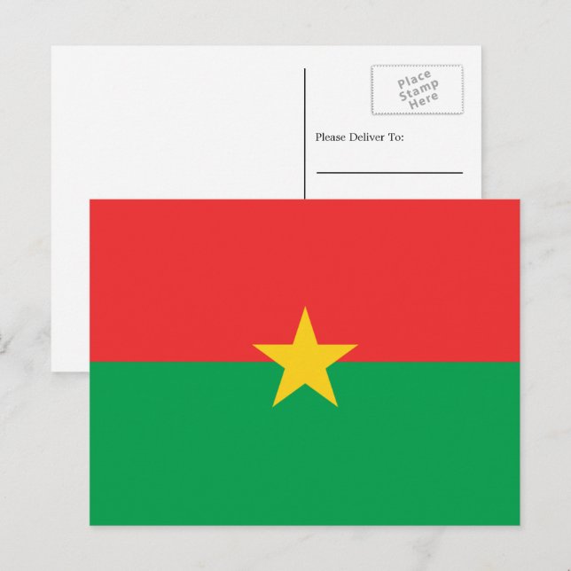 Burkinabé Flagga, Flagga av Burkina Faso Vykort (Fram/baksida)