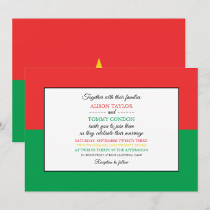 Burkinabé Flagga, Flagga Burkina Faso Bröllop Inbjudningar