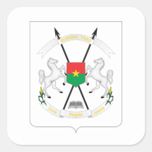 Burkinabé Jackar av Arm, Burkina Faso Fyrkantigt Klistermärke