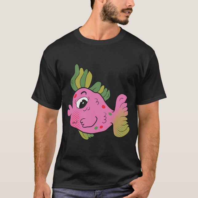 Burl den tropiska fisken t shirt (Framsida)