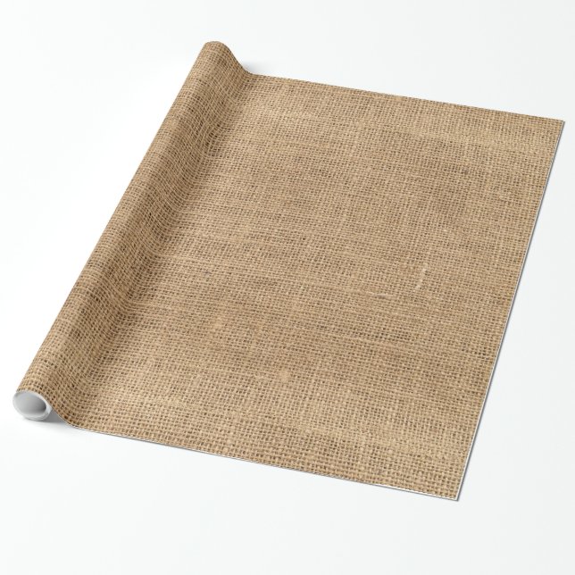 Burlap 1 slående in papper presentpapper (Utrullad)