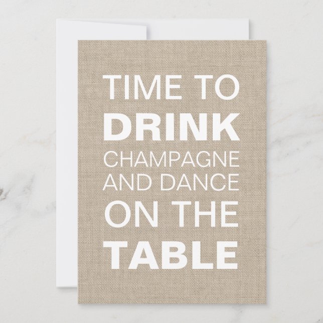 Burlap 21:a födelsedagsinbjudan inbjudningar (Framsida)