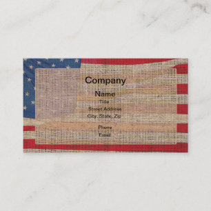 Burlap American Flagga Visitkort