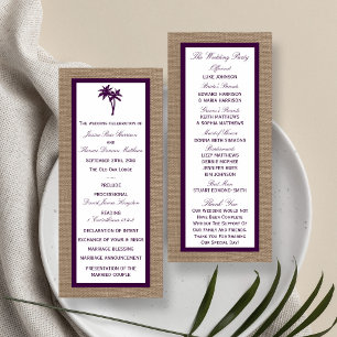 Burlap Beach Wedding handflatan Träd Välj Färg Program