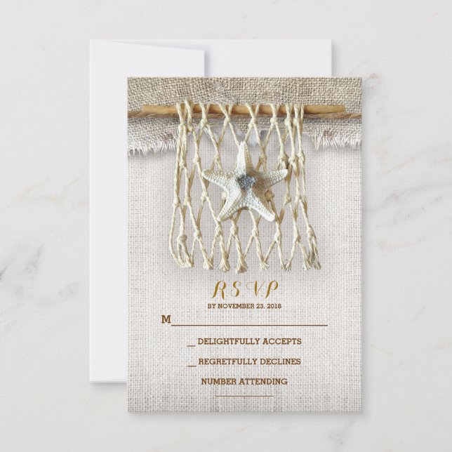BURLAP BEACH WEDDING-OSA KORT (Framsida)