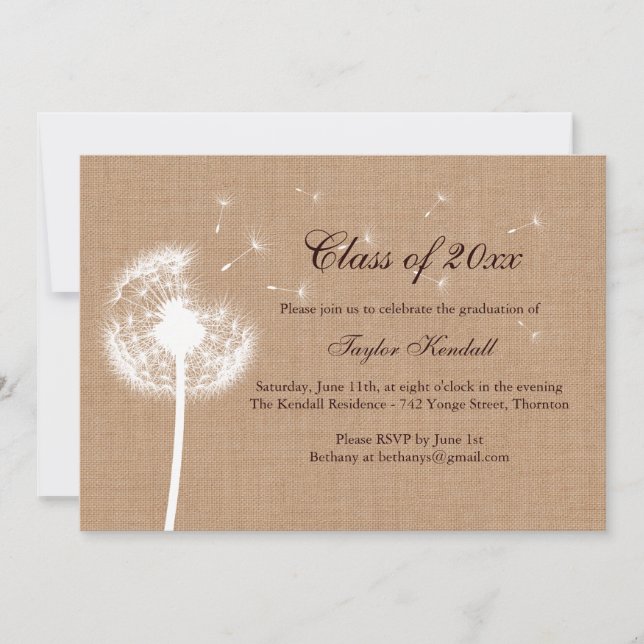 Burlap Best Önskemål Studenten-inbjudan Inbjudningar (Framsida)