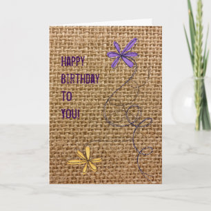 Burlap Birthday Kort