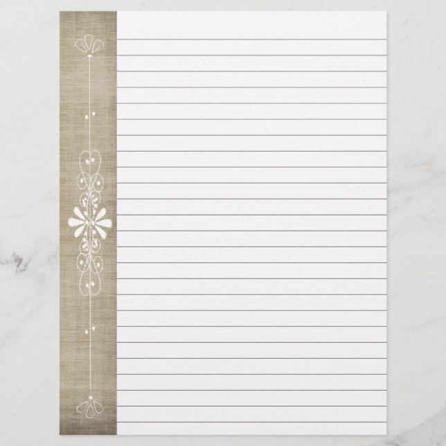 Burlap Board Gräns Brown | Vita radsidor (Framsida)