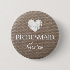 Burlap bridesmaid-knapp för land chic bröllop knapp