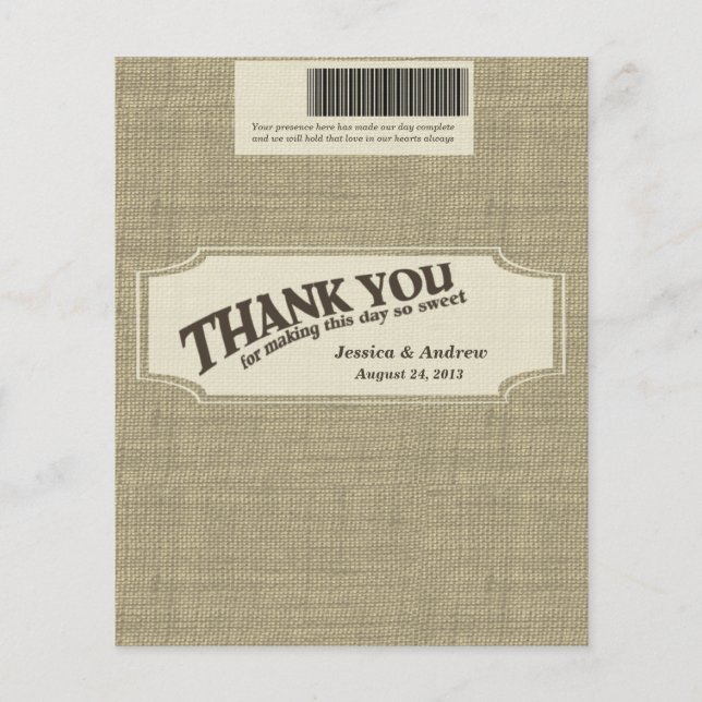 Burlap Candy Pub Wrapper Favor (Framsida)