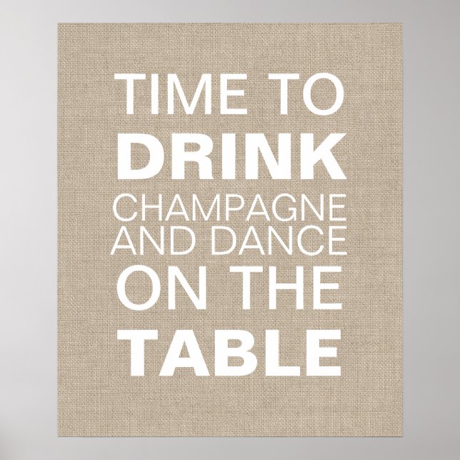 Burlap Champagne Party Poster (Framsidan)
