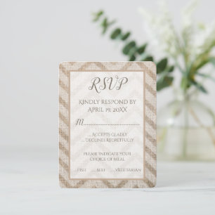 Burlap Chevron Bröllop OSA Card Kort