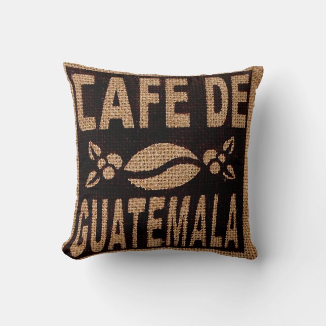 BURLAP COFFEE BAG DEKORATIV KUDDE GUATEMALAN (Framsida)