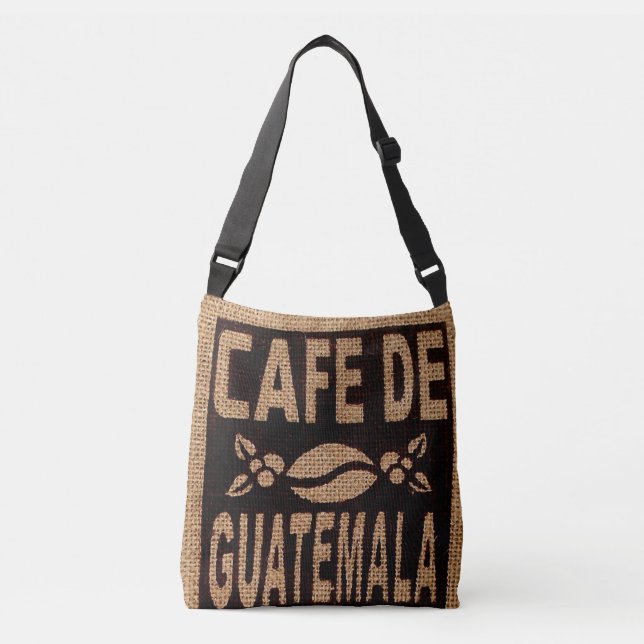 BURLAP COFFEE BAG PURSE FAUX, GUATEMALAN AXELVÄSKA (Framsida)