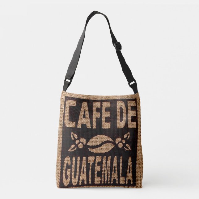 BURLAP COFFEE BAG PURSE TOTE FAUX, GUATEMALA AXELVÄSKA (Baksida)