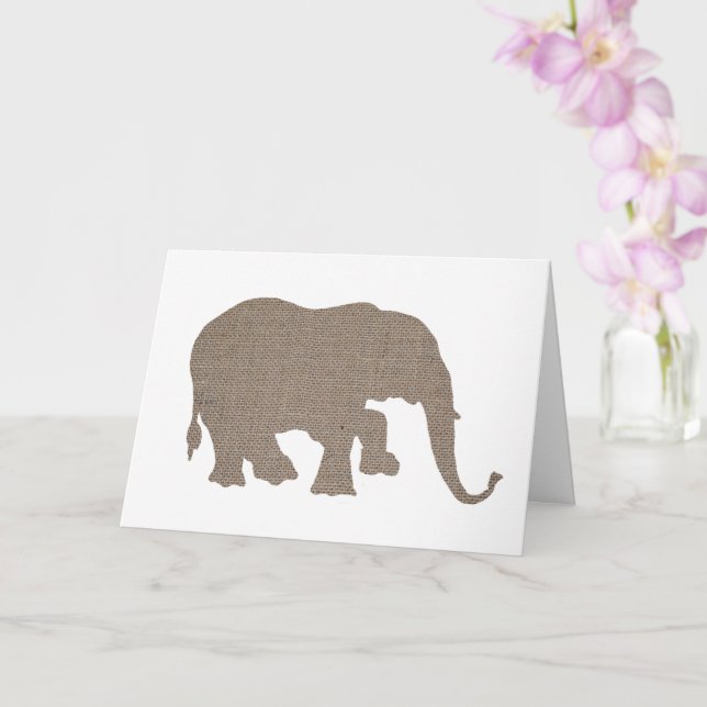 Burlap Elephant Kort (Orkide)