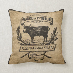 Burlap för annonsering för vintagekoDeli Kudde