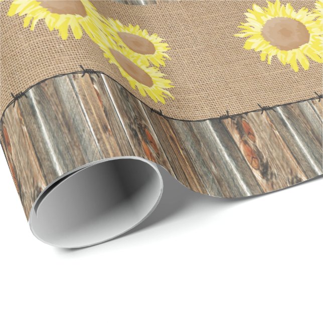 Burlap förse med en hulling Barnwood - binda och Presentpapper (Rullad Hörn)